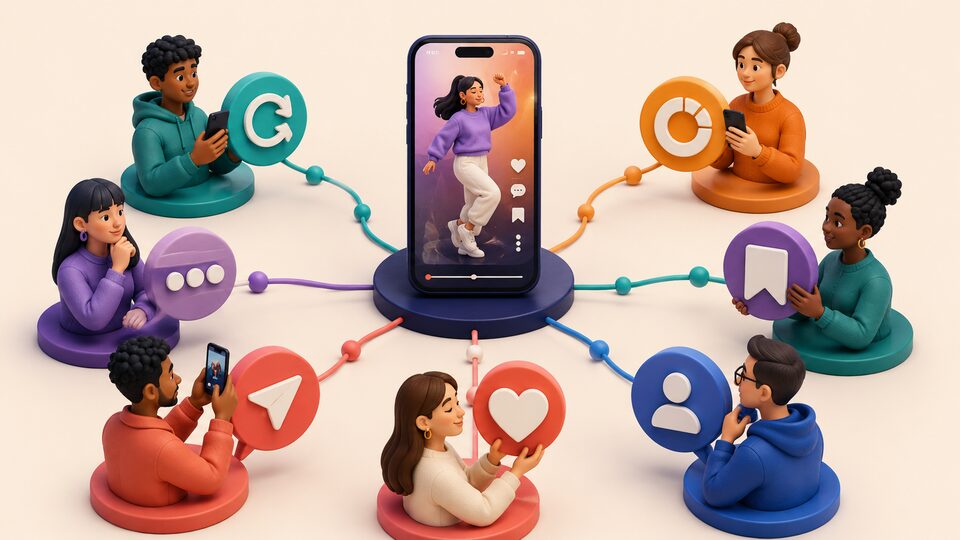 Real viewers creating different engagement signals around one short video