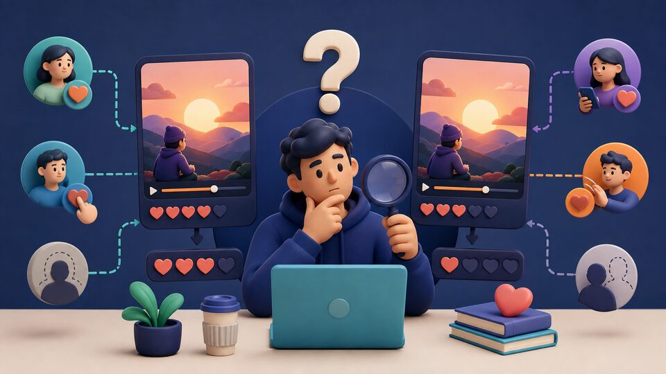 Creator comparing two moments of a video like count while several possible causes are investigated