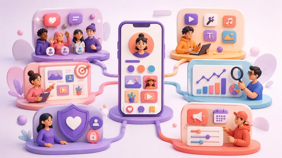 Instagram resource hub connecting community exposure, creator tools, strategy, measurement, safety and paid options