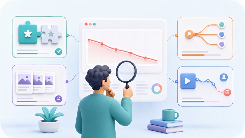 Creator comparing several possible causes around a declining content performance trend